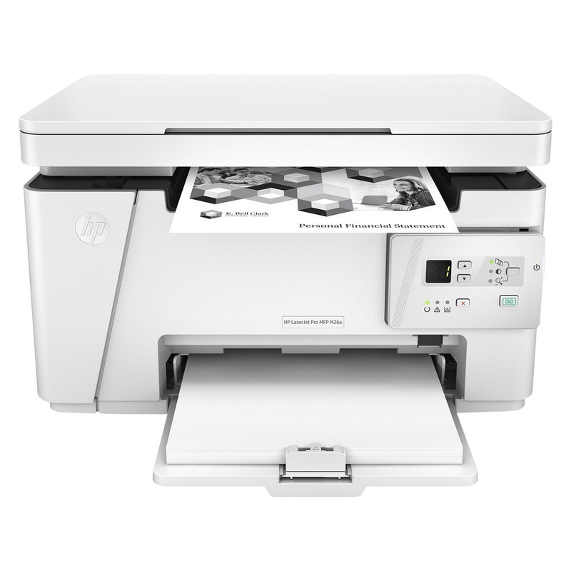 پرینتر اچ پی تک رنگ سه کاره با چاپ لیزری مدل LaserJet Pro MFP M26a، سایز چاپ A4